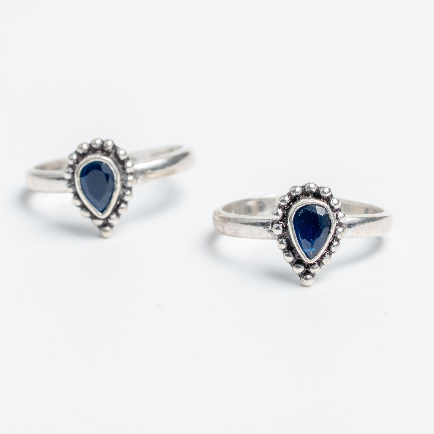 Blue Stone Toe Ring (Pair)