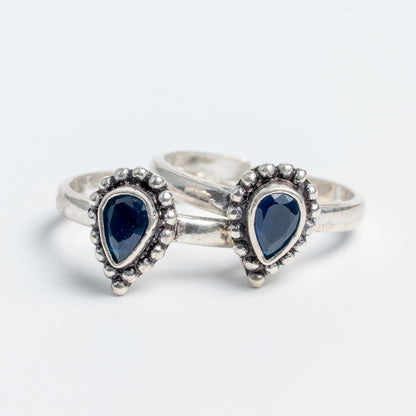 Blue Stone Toe Ring (Pair)