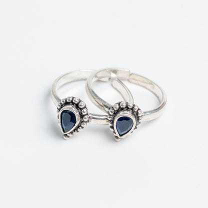 Blue Stone Toe Ring (Pair)