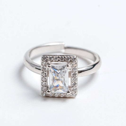 Square CZ Adjustable Toe Ring for Women (Set of 2)