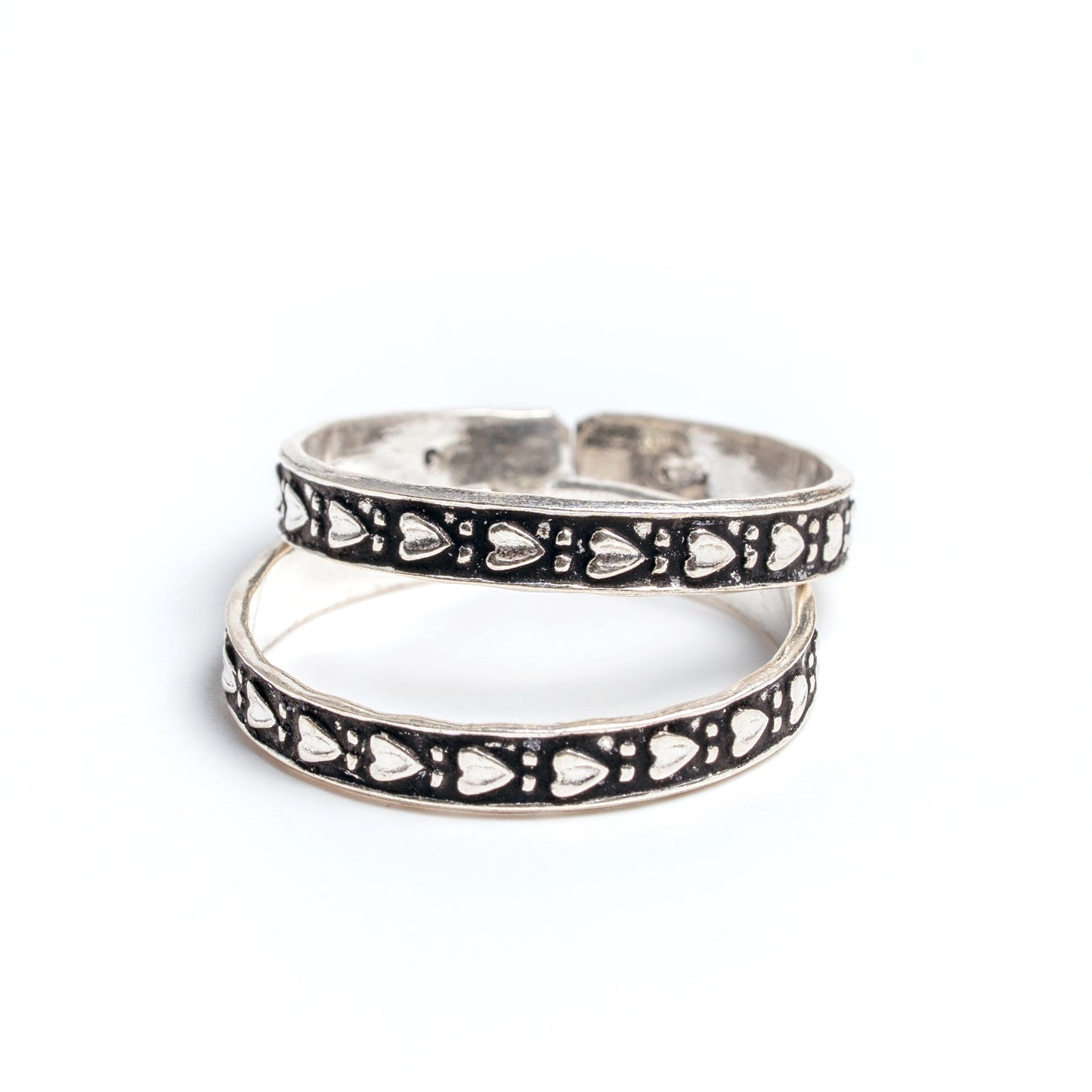 Oxidised Designer Toe Rings (Set of 2)