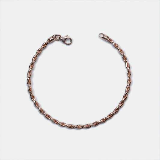 Rose Gold Textured Silver Bracelet