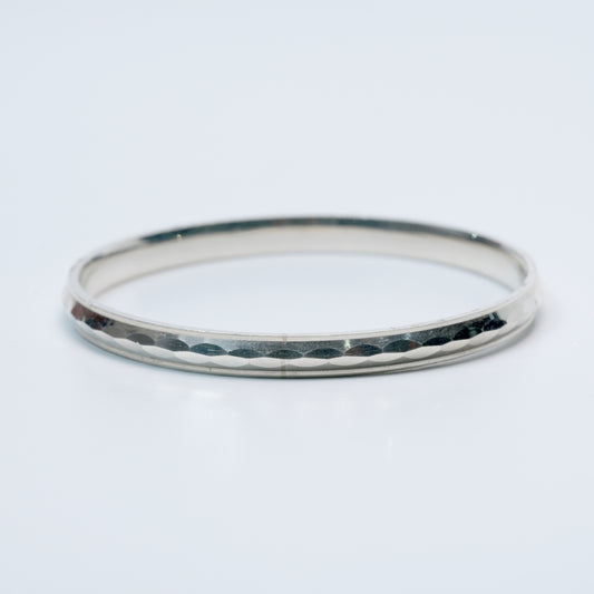 Minimal Hammered Silver men's kada