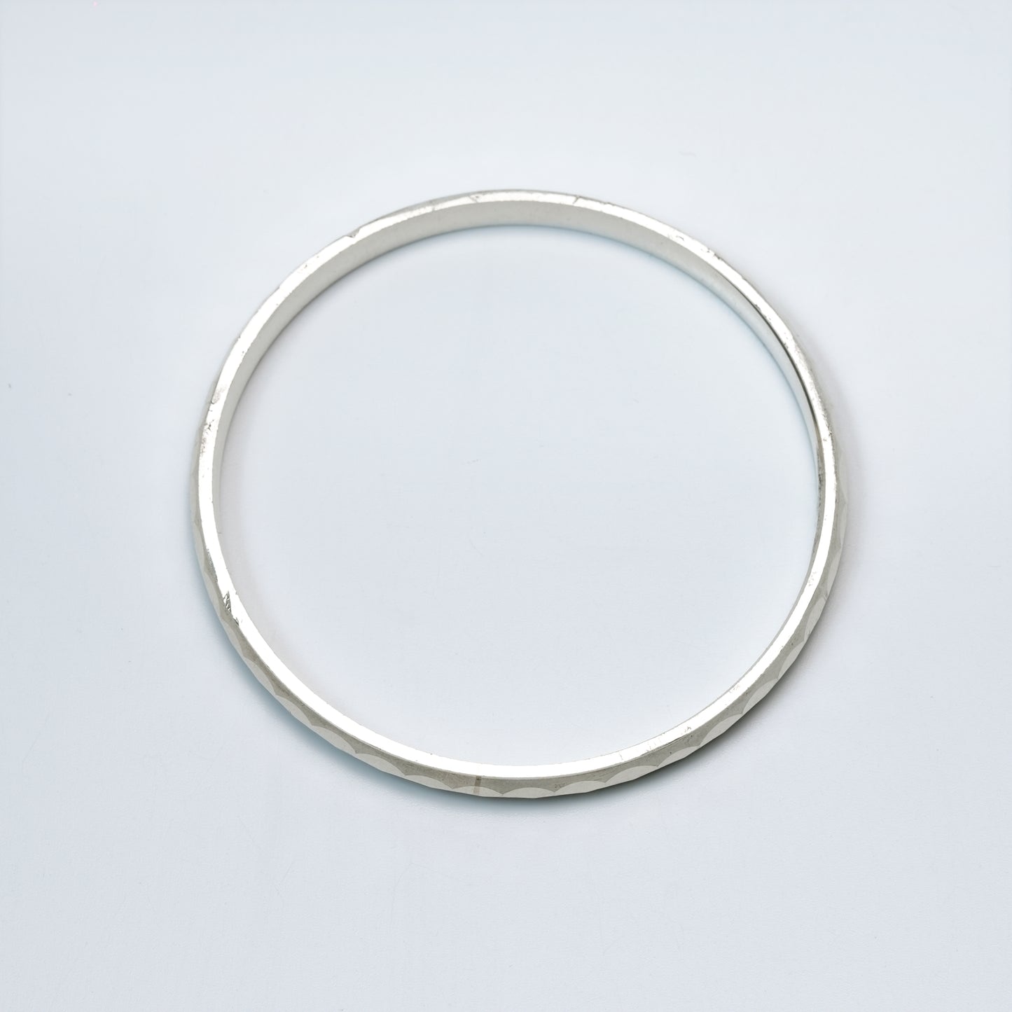 Minimal Hammered Silver men's kada