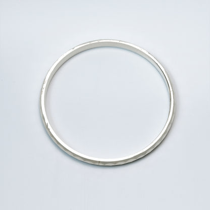 Minimal Hammered Silver men's kada