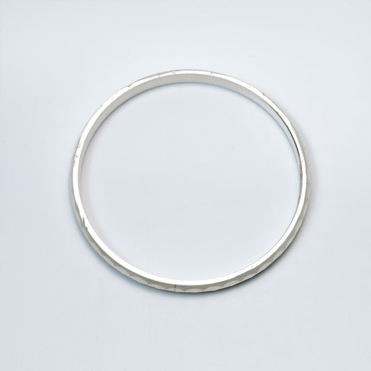 Minimal Hammered Silver men's kada