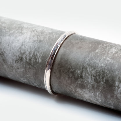 Minimal Hammered Silver men's kada