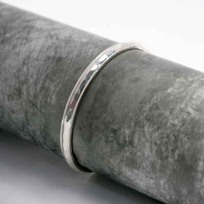 Minimal Hammered Silver men's kada