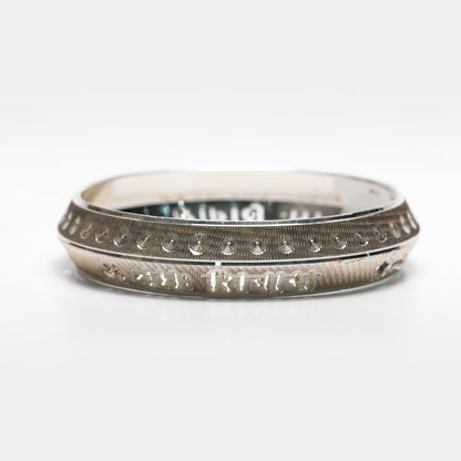 Engraved Mantra Silver men's kada