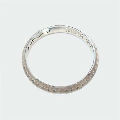 Engraved Mantra Silver men's kada