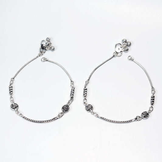 Classic Silver Charm Anklet – 925 Sterling Silver Minimal Everyday Anklet