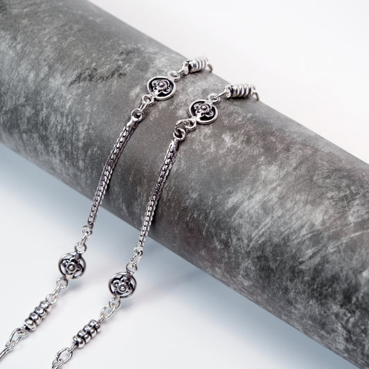 Classic Silver Charm Anklet – 925 Sterling Silver Minimal Everyday Anklet