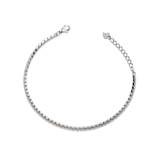 Classic Diamond-Style Silver Tennis Bracelet