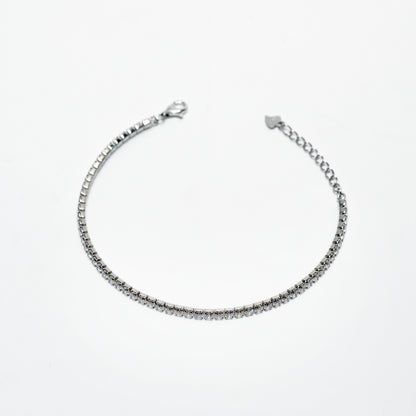 Classic Diamond-Style Silver Tennis Bracelet