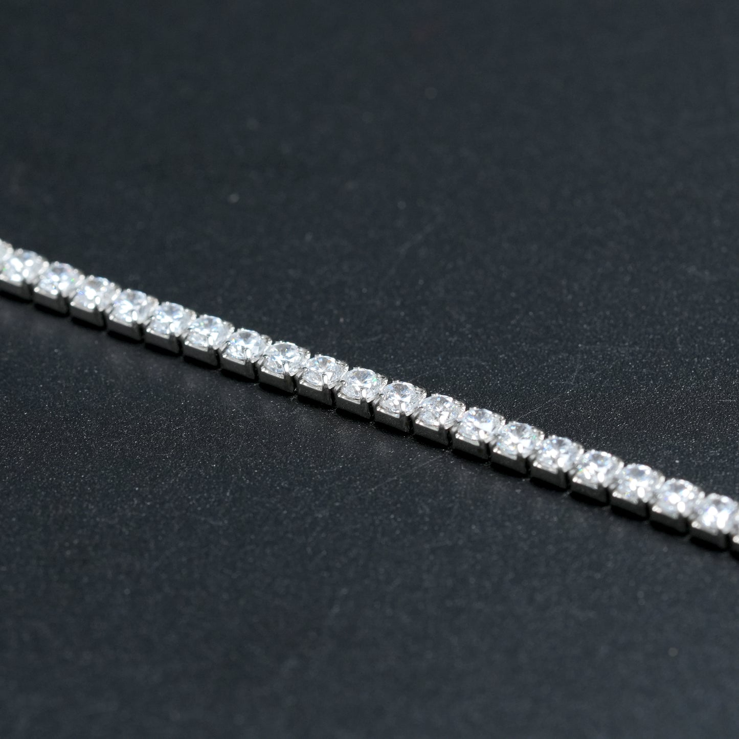 Classic Diamond-Style Silver Tennis Bracelet