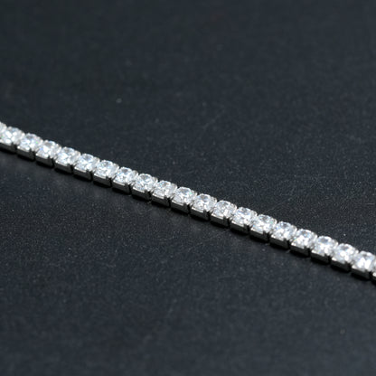 Classic Diamond-Style Silver Tennis Bracelet