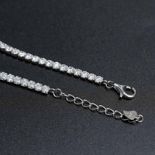 Classic Diamond-Style Silver Tennis Bracelet