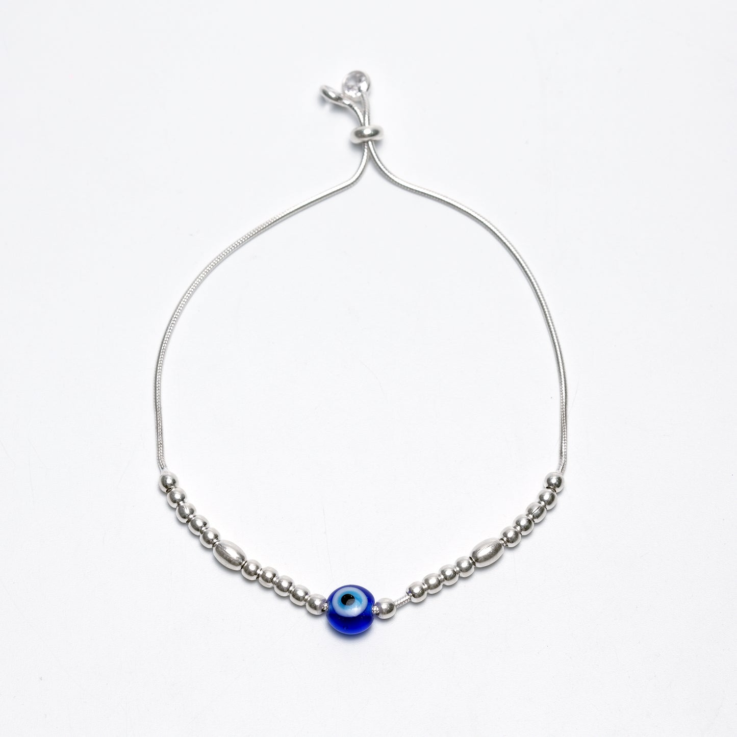Blue Evil Eye Silver Bracelet