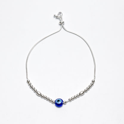Blue Evil Eye Silver Bracelet