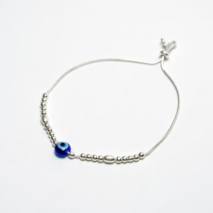 Blue Evil Eye Silver Bracelet