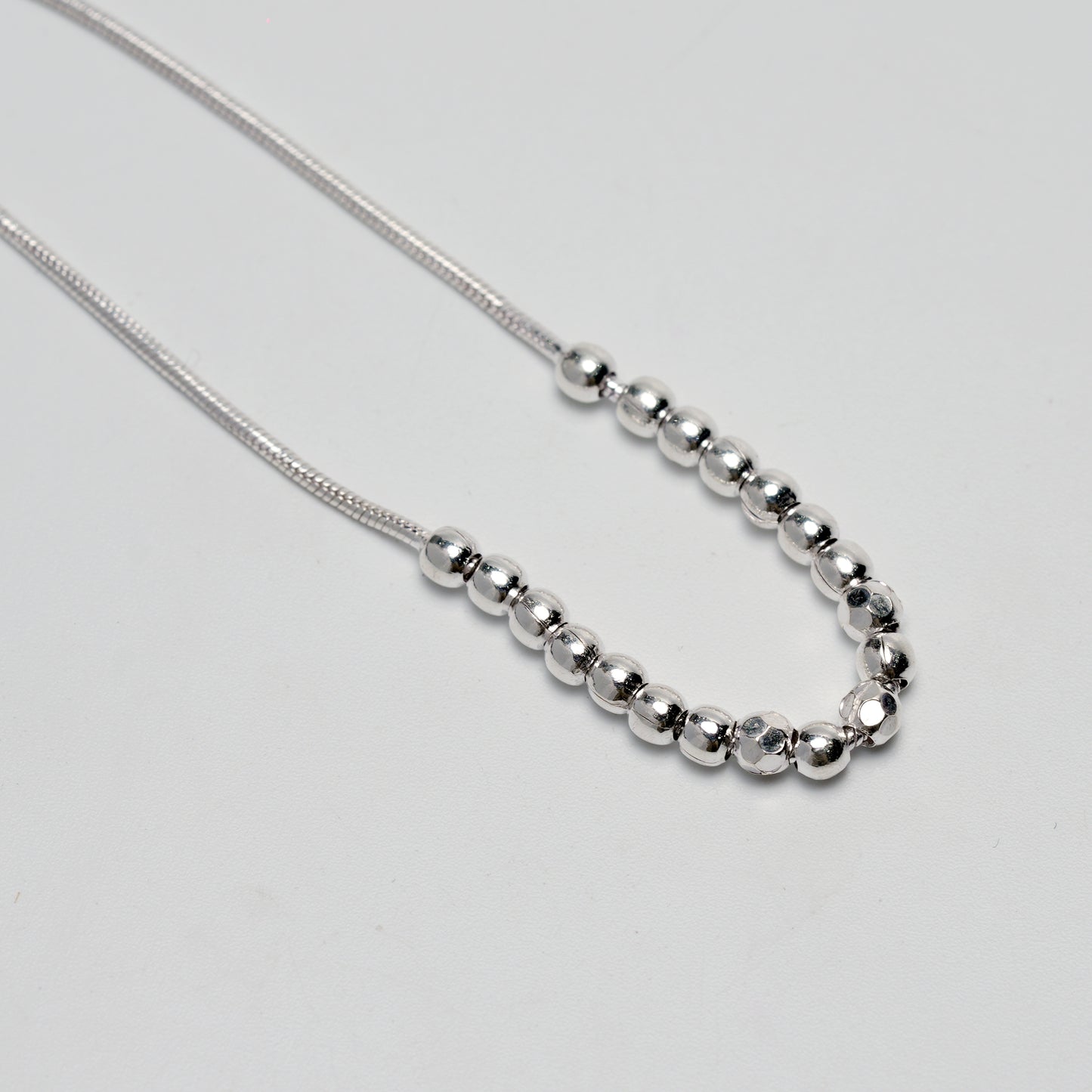 Minimal Silver Bead Adjustable Bracelet