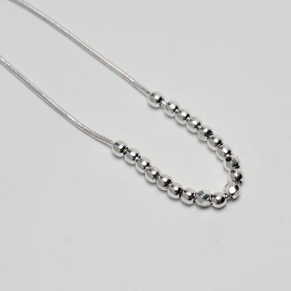 Minimal Silver Bead Adjustable Bracelet