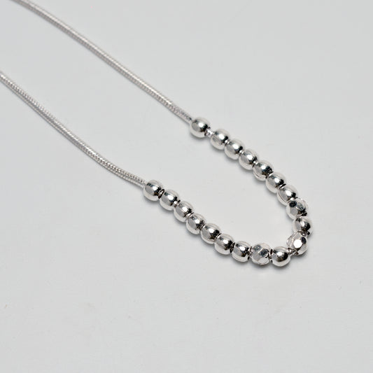 Minimal Silver Bead Adjustable Bracelet