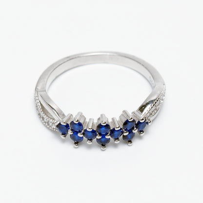 Midnight Bloom Infinity Silver Ring