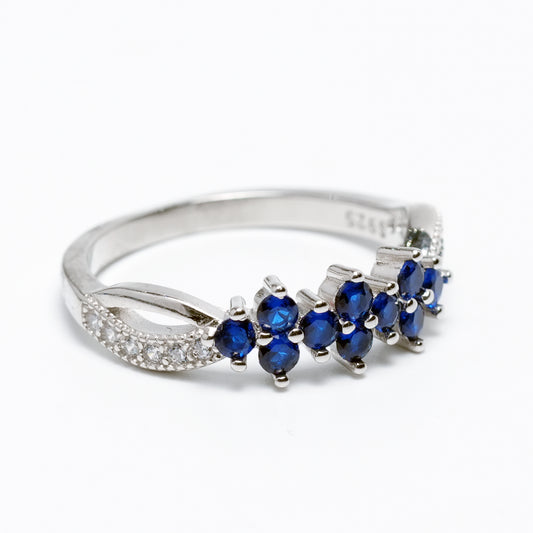 Midnight Bloom Infinity Silver Ring