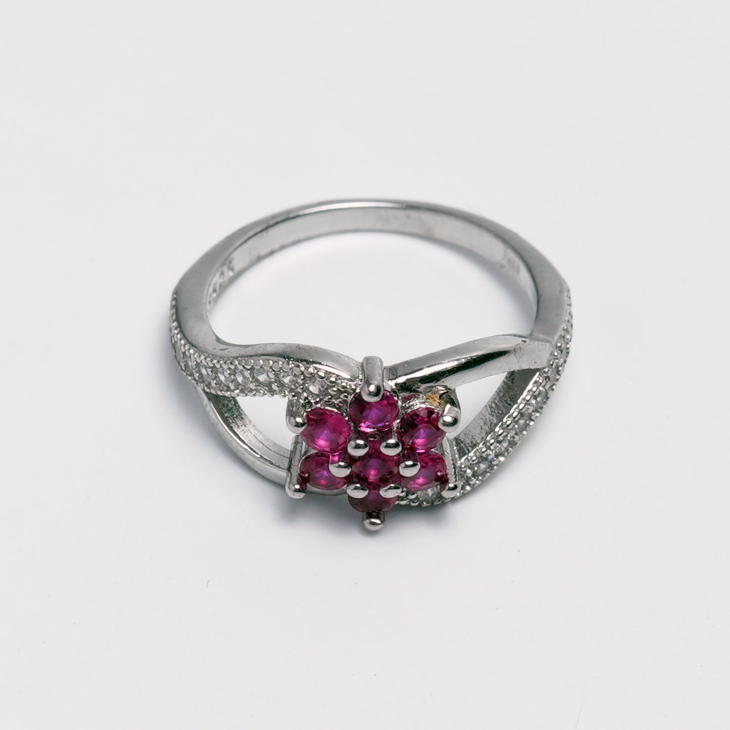 Blush Bloom Infinity Silver Ring