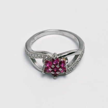 Blush Bloom Infinity Silver Ring