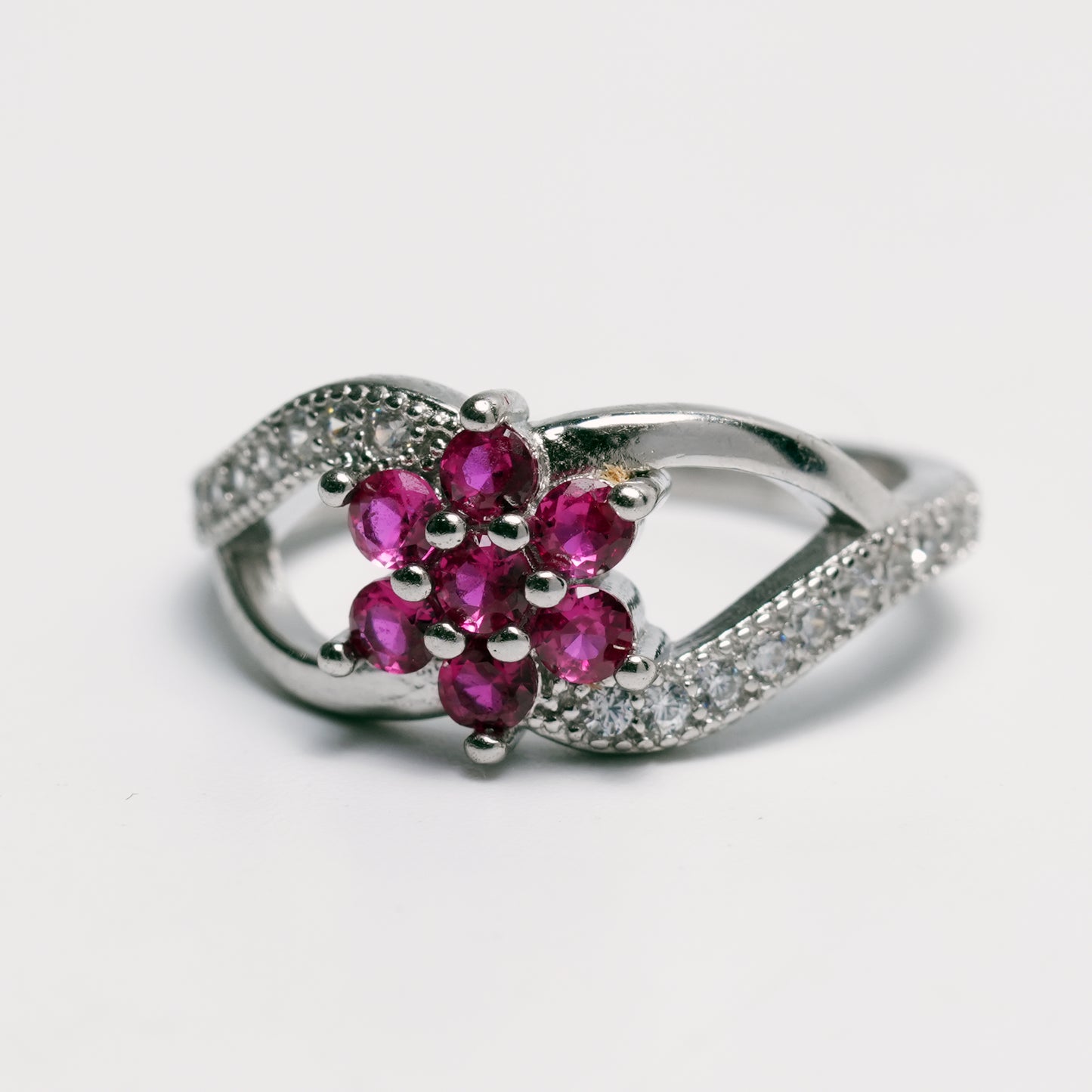 Blush Bloom Infinity Silver Ring
