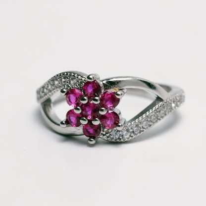 Blush Bloom Infinity Silver Ring