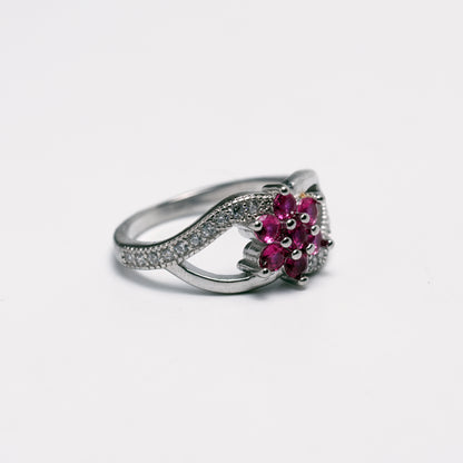 Blush Bloom Infinity Silver Ring