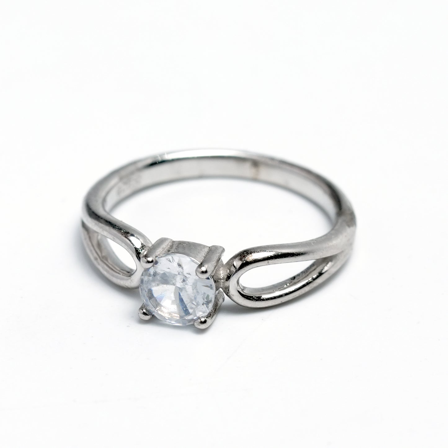 Infinity Sparkle Silver Solitaire Ring