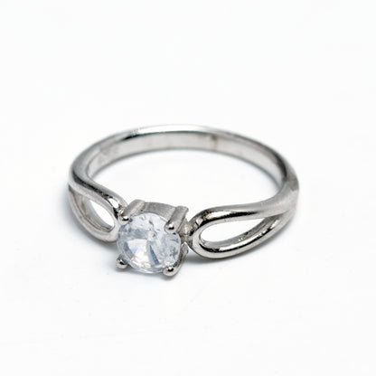 Infinity Sparkle Silver Solitaire Ring