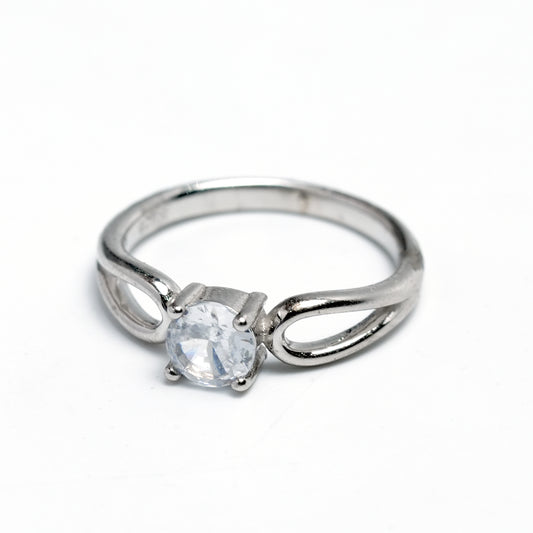 Infinity Sparkle Silver Solitaire Ring