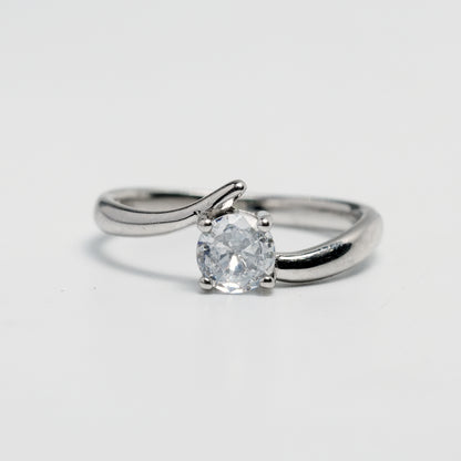 Classic Solitaire Silver Ring