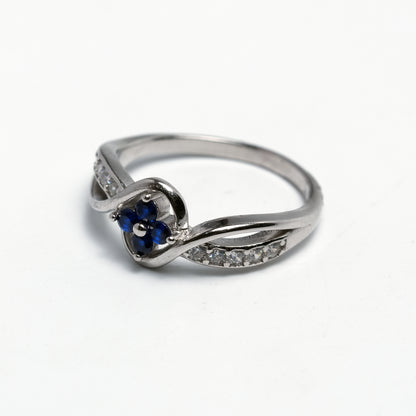 Blue Blossom Infinity Silver Ring