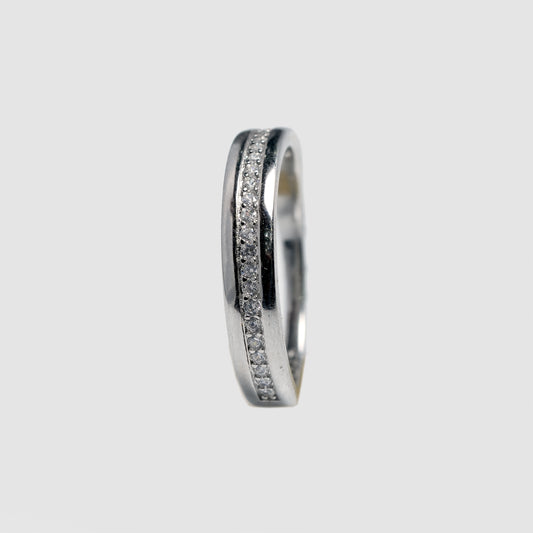 Classic Channel-Set Silver Band Ring