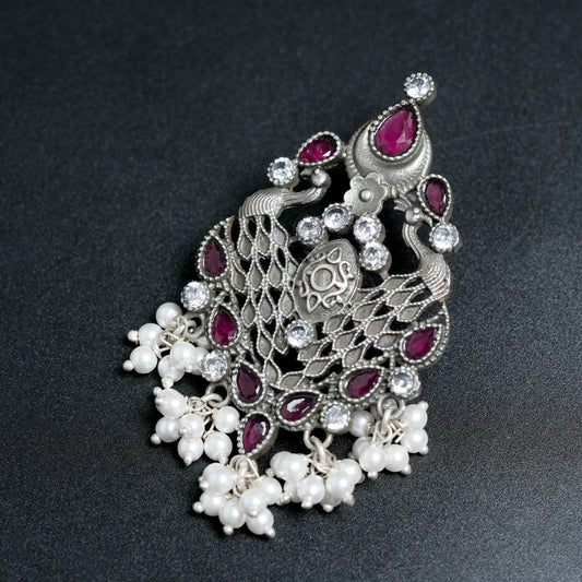 Royal Peacock Pearl Drop Earrings