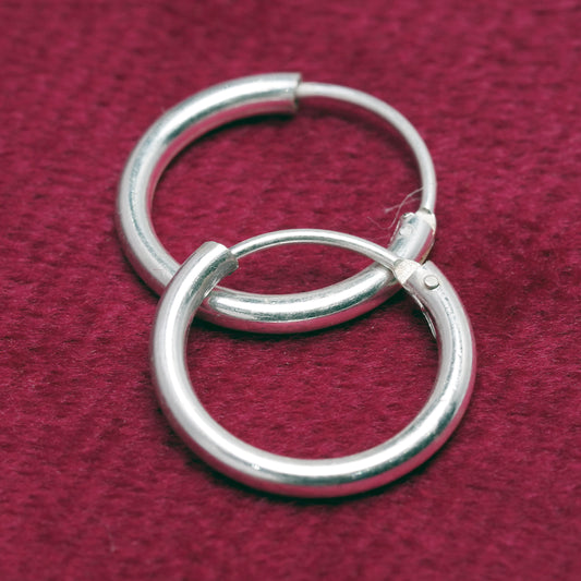 Classic Polished Silver Hoop Earrings