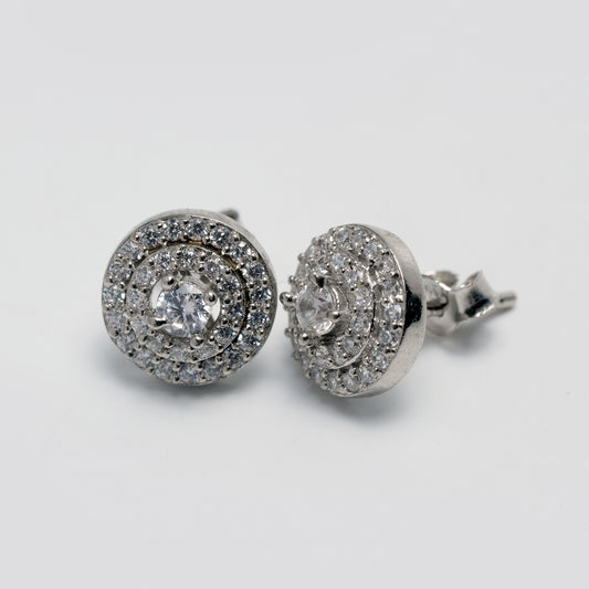 Sparkling Halo Stud Earrings