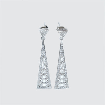 Crystal Cascade Triangle Drop Earrings