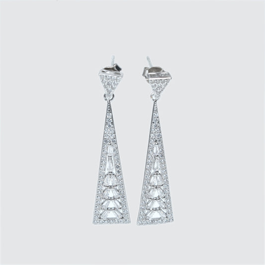 Crystal Cascade Triangle Drop Earrings