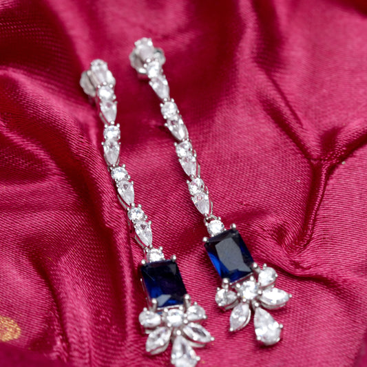 Royal Blue Blossom Drop Earrings