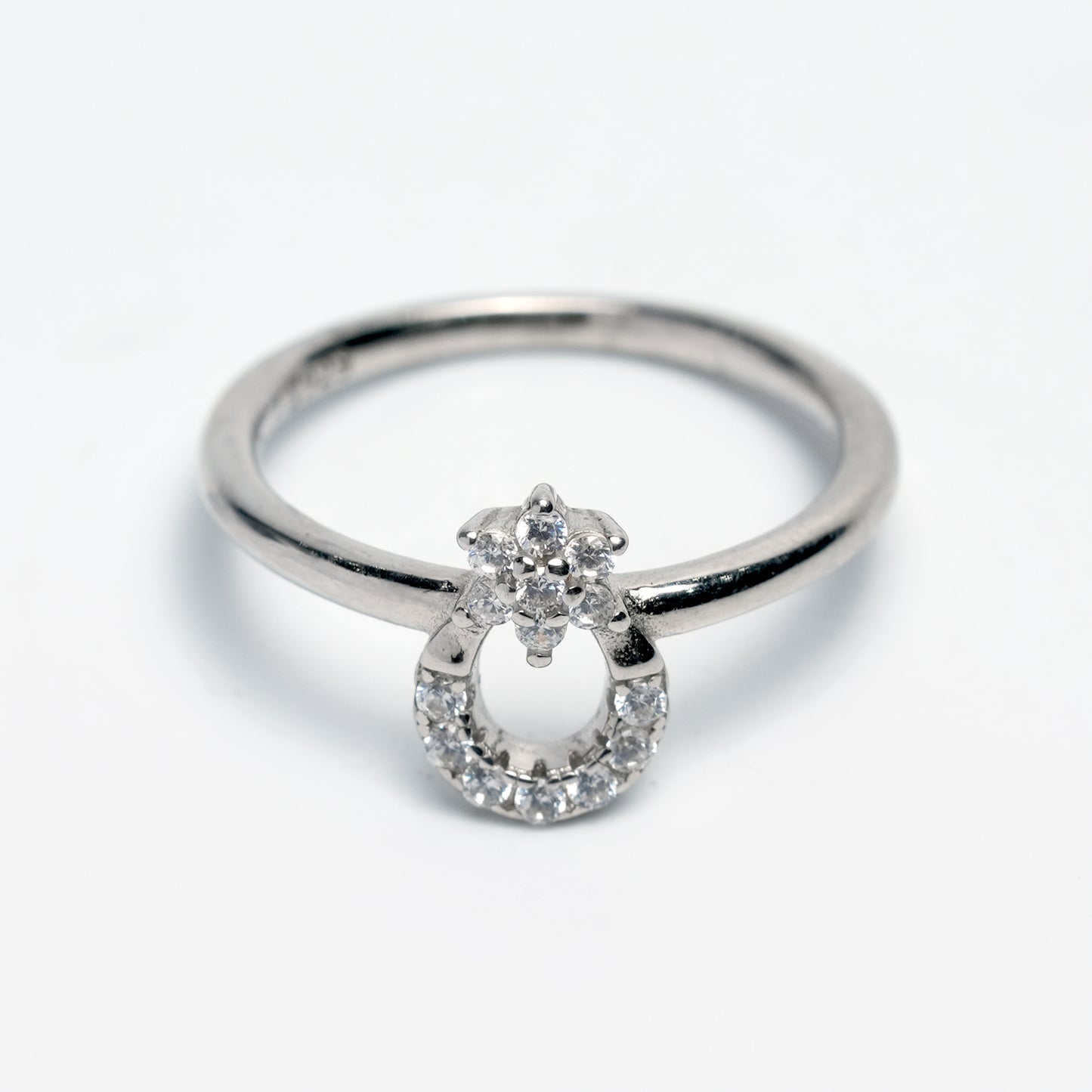 Floral Halo Drop Ring