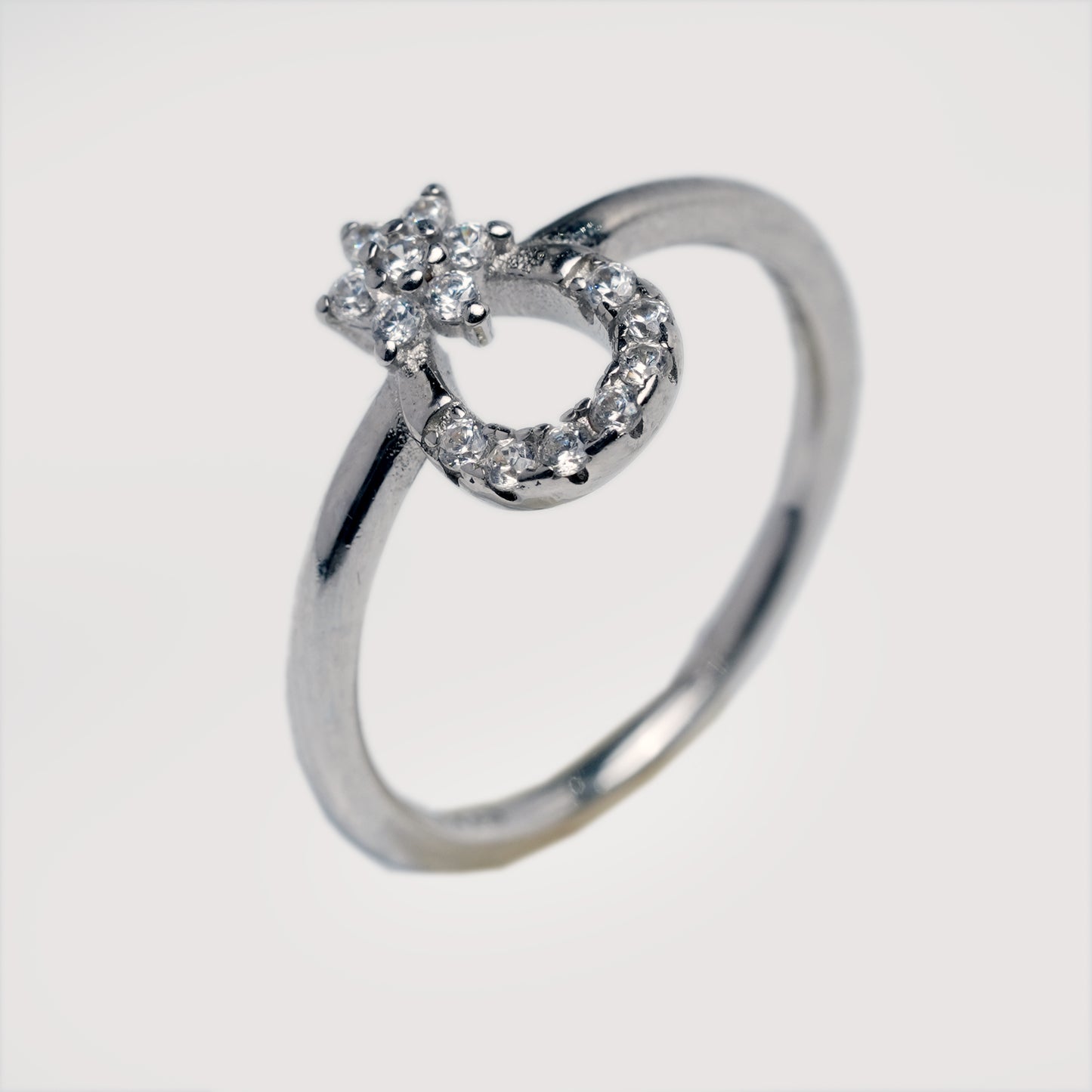 Floral Halo Drop Ring