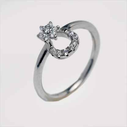 Floral Halo Drop Ring