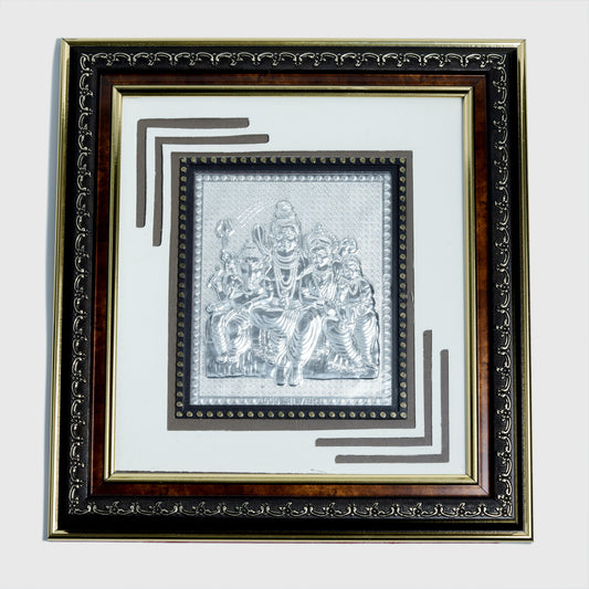 Shiv Parivar Framed Wall Art – Square Designer Frame